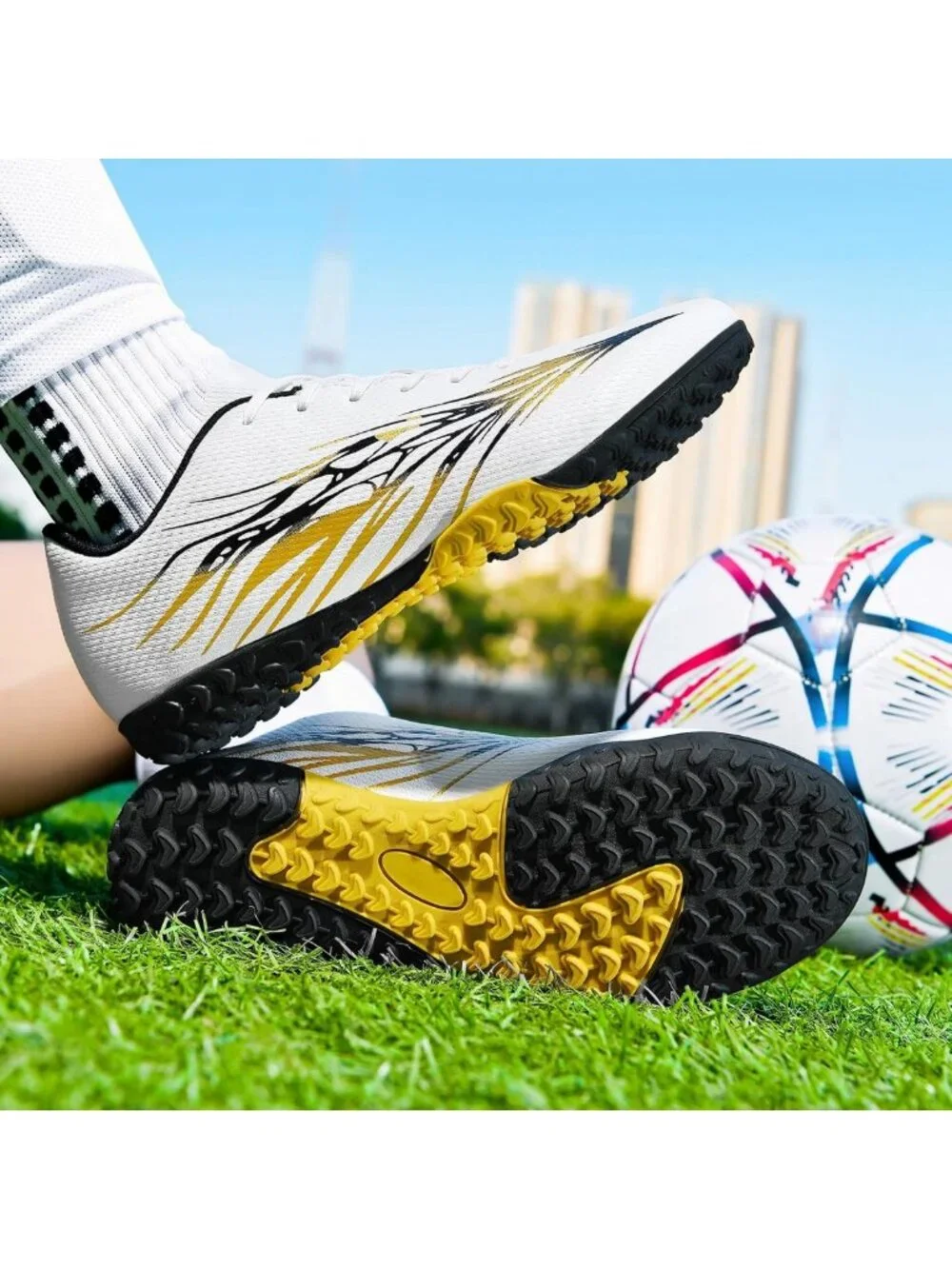 Unisex Indoor Soccer Cleats - Turf & Field Shoes, High Ankle, Wide Fit Football